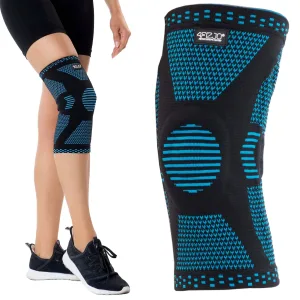 Elastisk knestøtte med patellastabilisering L blå