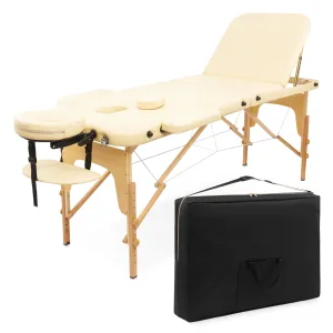 Massasjebord i tre med justerbar topp, 60 cm, beige