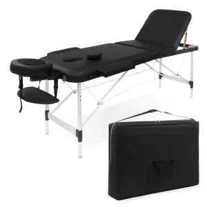 Massasjebord i aluminium med justerbar topp, 60 cm, sort