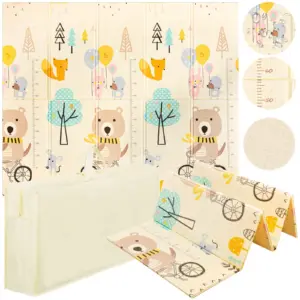 Babylekematte Teddybjørn På Sykkel 200 X 180 Cm