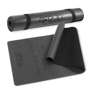 Sklisikker Yoga- Og Treningsmatte 4 Mm Svart