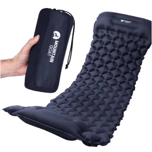 Mountain Goat Selvoppblåsbar Turistmadrass For Én Person Marineblå