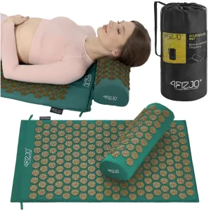 Akupressurmatte Med Pute Klassisk Mørkegrønn