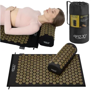 Klassisk Svart Akupressurmatte Med Pute